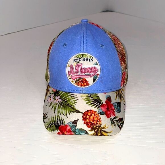 Lucky 7 Women's Tropical Print St Thomas Snap Back Baseball Cap - Picture 1 of 10